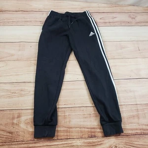 Adidas Pants Boys Medium Black White Sweatpants Outdoor Joggers Track Youth - Picture 1 of 9