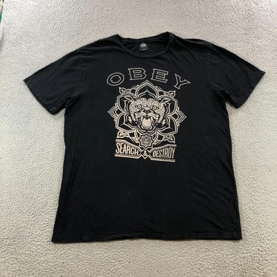 vtg obey t shirt mens L USA search and destroy 90's y2k - Image 1 of 4