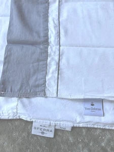 1 + 1 SFERRA ‘Celeste’ Egyptian Cotton + YVES DELORME Cotton King Pillowcases-VG - Picture 1 of 6