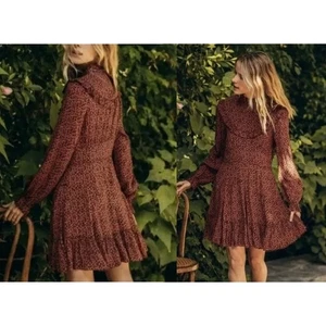 DÔEN Doen | Cherry Willow Mini Floral Minuit Dress | Sz S - Picture 1 of 13