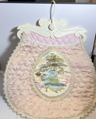 Vintage Lingerie holder Pink plastic Nylons Closet Hanger Lace - Image 1 of 4