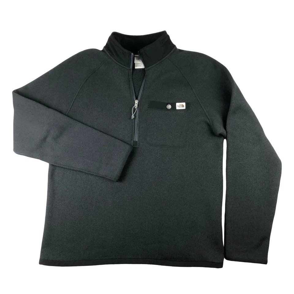 The North Face Gordon Lyons Mens Large Gray 1/2 Zip Fleece Pullover Sweater - Image 1 of 4