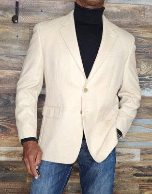 Blazer Chaqueta Deportiva Ralph Lauren Mezcla Lana Seda Beige 40S Foto 1 de 4