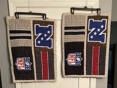 Juego/2 fundas de almohada acolchadas Pottery Barn Teen NFL NFC estándar caqui/marrón Foto 1 de 4