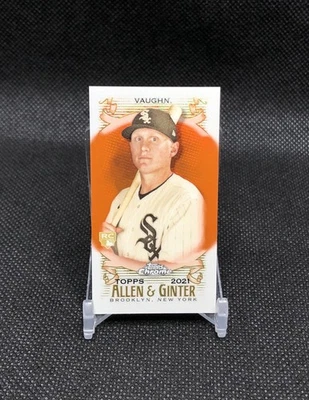 2021 Topps Allen & Ginter Chrome Andrew Vaughn /25 MINI ORANGE REFRACTOR SSP RC! - Image 1 of 4