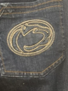 CAMPUS JEANS SZ 10 WOMENS JEANS PENN STATE BUTTON FLY WE ARE PSU EUC COLLEGE Y2K - Picture 1 of 23