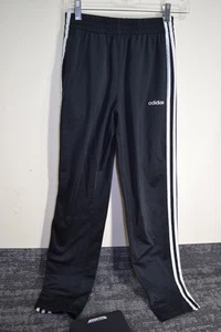 Adidas Pants Three Stripes Athletic Track Pockets Polyester Black BOYS XL 14 16 - Picture 1 of 20