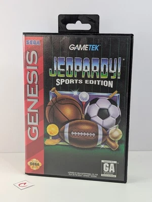 Jeopardy Sports Edition (Sega Genesis, 1994) CIB Complete in Box w/ Manual - Image 1 of 4