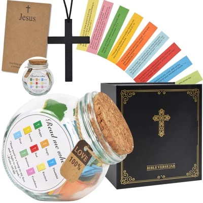 CHEZMAX Bible Verses Jar - Read Me When Bible Verses Jar Upgraded Bible Verses in a j...