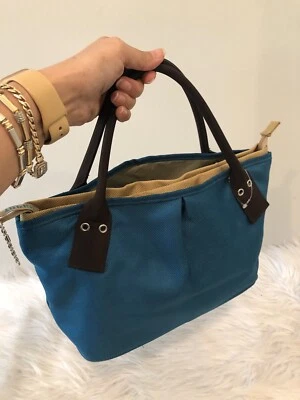 Rare Vintage Blue Teal ESPRIT Logo Canvas Tote Bag 80’s 90’s Carryall - Изображение 1 из 4