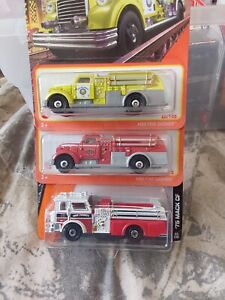 Matchbox Mack And Fire Dasher Fire Truck Lot Of 3