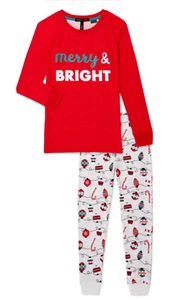 Derek Heart Girls Christmas Pajamas Set Red XL 2 Pieces Top And Pants Graphics - Picture 1 of 12