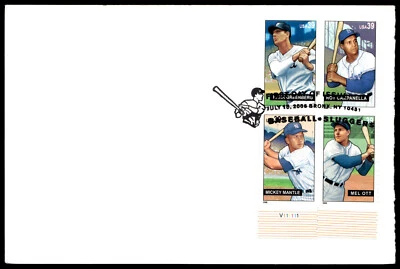 2006 Baseball Sluggers Stamp Variety Block-Greenberg, Campanella, Mantle, Ott - Image 1 of 2
