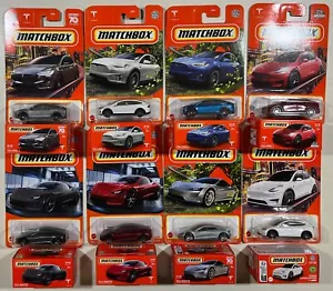 NEW 2023 MATCHBOX CARD & POWER GRABS TESLA MODEL X ,Y & ROADSTER LOT 16 VHTF - Picture 1 of 2