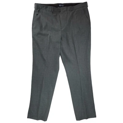 Pantalones de vestir de diseñador grises Robert Graham para hombre talla 39x29,5 frente plano recto Foto 1 de 4