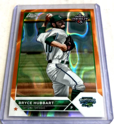 2023 Topps Pro Debut #PDC-67- Bryce Hubbart Orange Lava Refractor Rc #'d/25 - Image 1 of 2