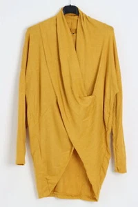 Womens New Italian Cowl Neck Lagenlook Wrap Over Front Long Sleeve HipLength Top - Picture 1 of 15