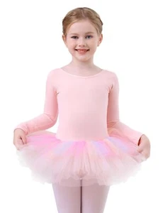Long Sleeve Glitter Dance Ballet Tutu Skirt Leotard Ballerina for Toddler Gir... - Picture 1 of 9