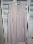 Vintage Van Raalte Women's Light Pink Lace Embroidered Night Gown Size S
