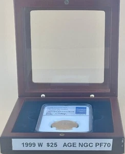 1999-W $25 American Gold Eagle  NGC PF 70  SIGNED BY ED MOY - Picture 1 of 7