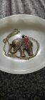 Boho Ornate Brass Pave Rhinestone Elephant Necklace