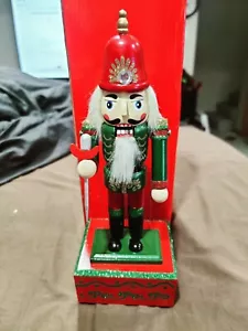 Wooden Nutcracker Music Box Wind Up Toy Xmas Decor Toy - Green-USA - Picture 1 of 7