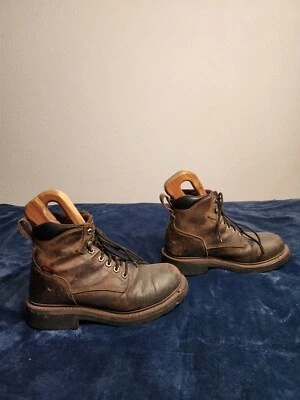 Botas de Trabajo Impermeables Tony Lama 3R Puntera de Acero De Colección Para Hombre Talla 8D Cuero Marrón Foto 1 de 4
