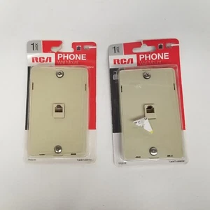 RCA Phone Wall Mount Jack TP251R Lot of 2, Almond, New - Picture 1 of 6