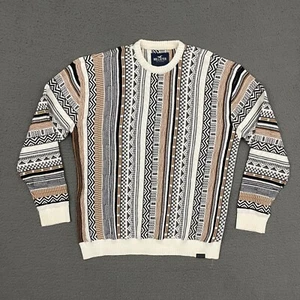 Hollister Sweater Mens Large Multicolor Coogi Style Cosby Pullover Hip Hop Art - Picture 1 of 9