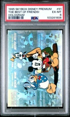 1995 Skybox DISNEY Donald Duck Goofy BEST FRIENDS Mickey Mouse HOLOGRAM 91 PSA 6 - Image 1 of 2