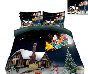 3D Haus Schornstein N418 Weihnachten Quilt Bettbezug Weihnachten Bett Kissenbezüge Fay