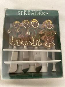 Boston warehouse Gingerbread Holiday Spreaders Stainless Vintage￼ 1995