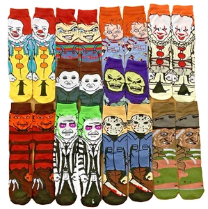 BNIP Mens Ladies 10 pack Horror Movie Socks UK size 6 - 9 New Gift Set - Picture 1 of 3