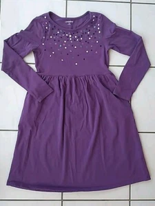 Lands End Girls Size Medium ( Size 10- 12) Purple Sequin Knee Length Dress - Picture 1 of 4