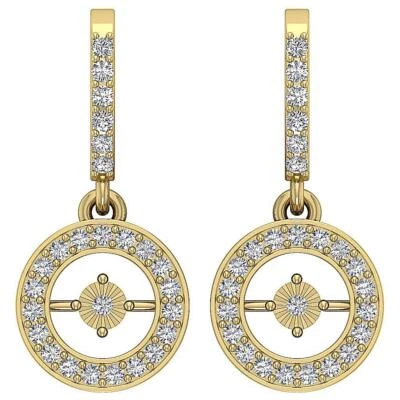 SI1 G Hoops Earrings 0.80 Ct Genuine Diamond 1.10Inch 14K Yellow Gold Appraisal - Image 1 of 4