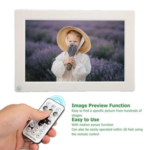 Digital Photo Frame 10 Inch Motion Sensor HD IPS Screen Remote Control Video SD3 - Picture 1 of 18