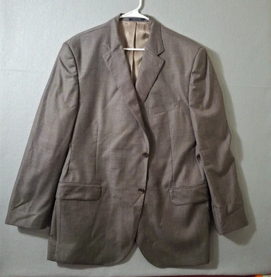 Blazer Daniel Cremieux Signature Loro Piana Italia 48R Dean Gris Taupe Lana Cuadros Foto 1 de 4