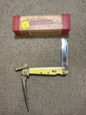 Rough Rider Yellow Smooth Handles Marlin Spike Pocket Knife RR897 - Image 1 of 3