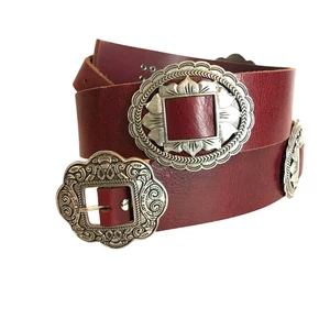 IDYLWIND Brown Leather Concho Belt Southwestern Western Womens XL - Picture 1 of 14