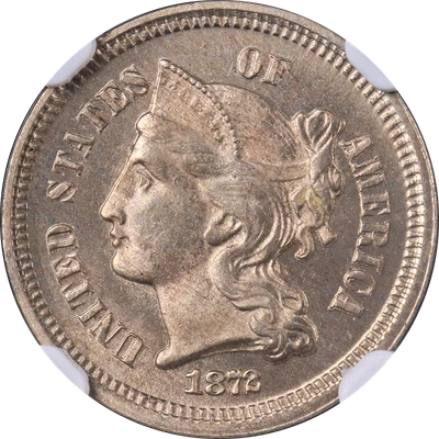 1872 Three (3) Cent Nickel Proof NGC PF64 Great Eye Appeal Nice Strike - Image 1 of 4