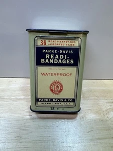 Caja de vendaje de hojalata vintage - Parke Davis hecha en Detroit EE. UU. - Imagen 1 de 5