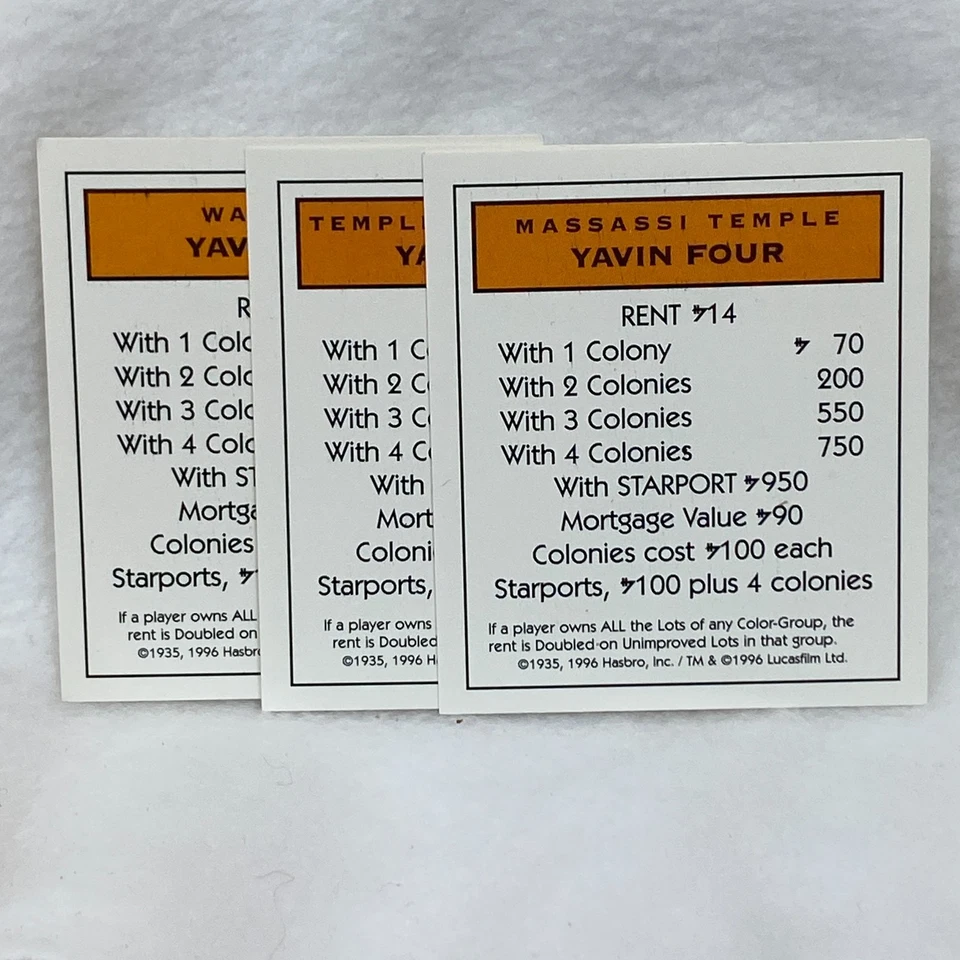 Monopoly Star wars Limited Collector's Edition Replacement Tokens Money Cards - Изображение 1 из 1