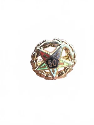 Prendedor Premio Miembro Orden de la Estrella del Este OES 50 Años - Masónico Foto 1 de 4