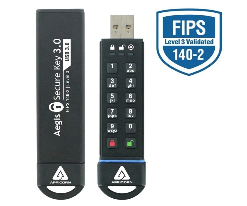 Apricorn Aegis Secure Key 3.0 ASK3-30GB Flash Drive - USB 3.0 - 30GB - Image 1 of 1