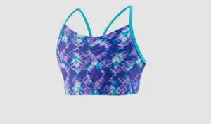 $22 Speedo Girls' Purple Blue Tie Dye Swimwear Camikini Bikini Swim Top Size 12 - Picture 1 of 1