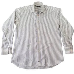 USA David Donahue Mens Shirt 100% Cotton 15.5 34/35 Multicolored Striped Formal  - Picture 1 of 10