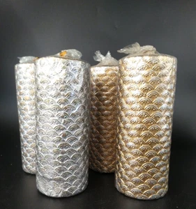 2x Candele Glitter Varianti Decoro Oro O Argento Altezza 20cm - Imagen 1 de 8