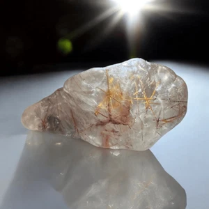 Golden Rutilated Quartz Crystal Freeform - Picture 1 of 16