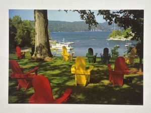 Adirondack Chairs Basin Harbor Club on Lake Champlain Vergennes Vermont Postcard - Bild 1 von 2