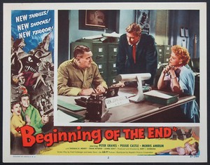 BEGINNING OF THE END PETER GRAVES PEGGIE CASTLE SCI-FI 1957 LOBBY CARD #2 